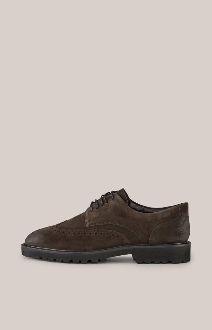 Velluto New Danilo Lace-up Brogues in Dark Brown