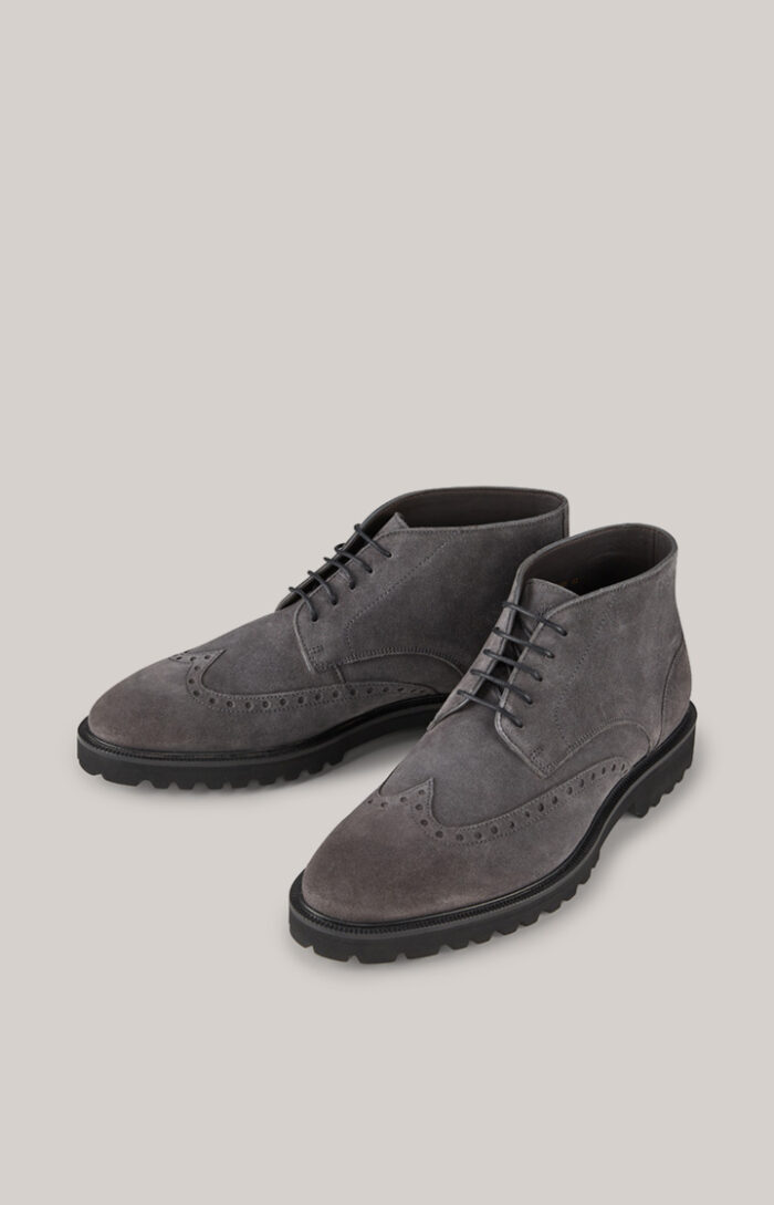 Velluto New Danilo Low Boots in Dark Grey