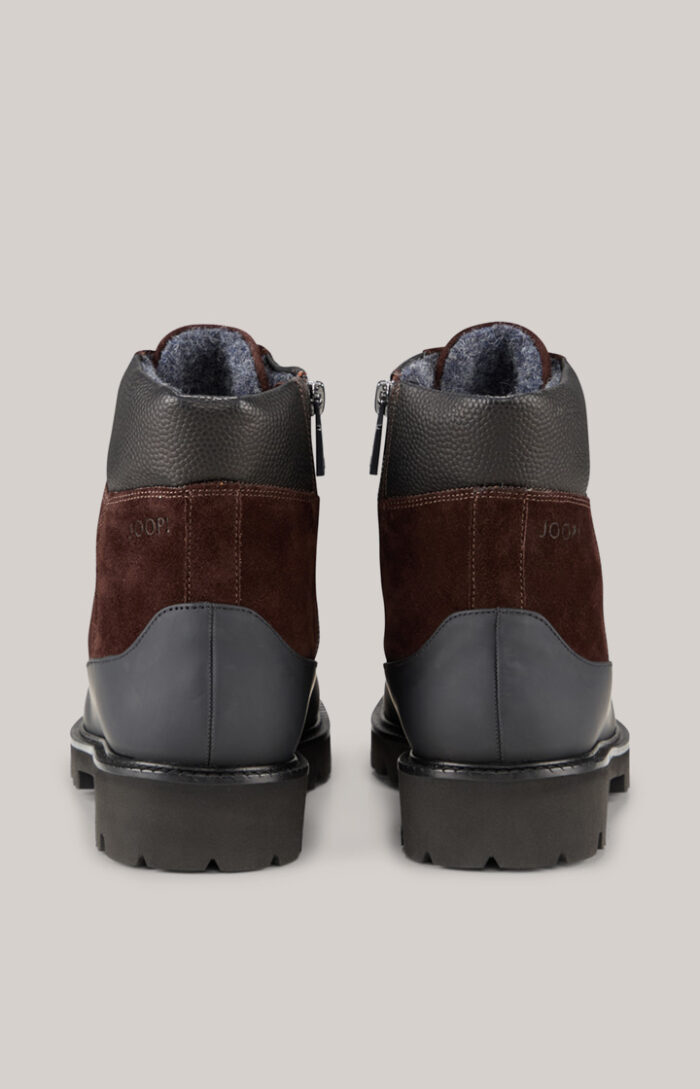 Velluto Misto Hektor Boots in Dark Brown