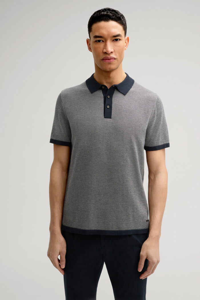 Knit Polo Shirt in Navy