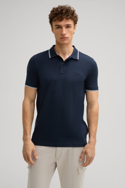 Agnello Piqué Polo Shirt in Navy