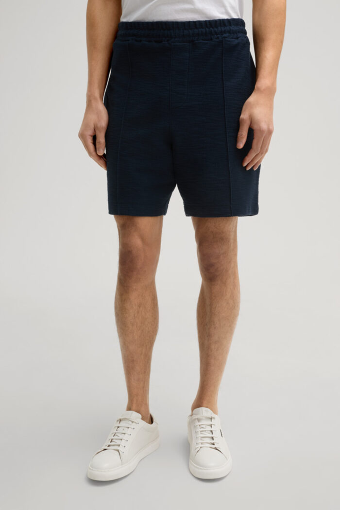 Paco Cotton Shorts in Textured Navy
